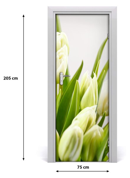 Okleina Naklejka fototapeta na drzwi Białe tulipany