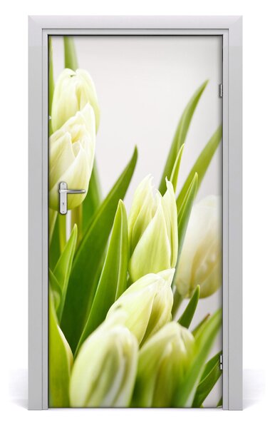 Okleina Naklejka fototapeta na drzwi Białe tulipany