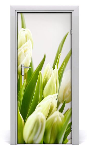 Okleina Naklejka fototapeta na drzwi Białe tulipany