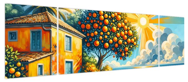 Obraz - Dom z pomarańczami I. (170x50 cm)