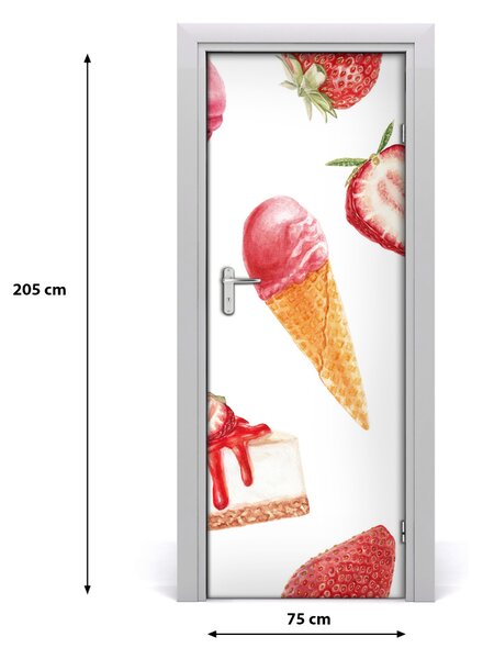 Naklejka na drzwi samoprzylepna Truskawkowy smak