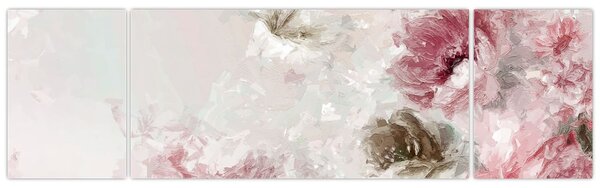 Obraz - Malowanie różowych kwiatów (170x50 cm)