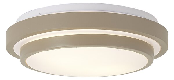 Nowoczesna lampa sufitowa taupe z białym 34cm 2-punktowa IP44 - Walden