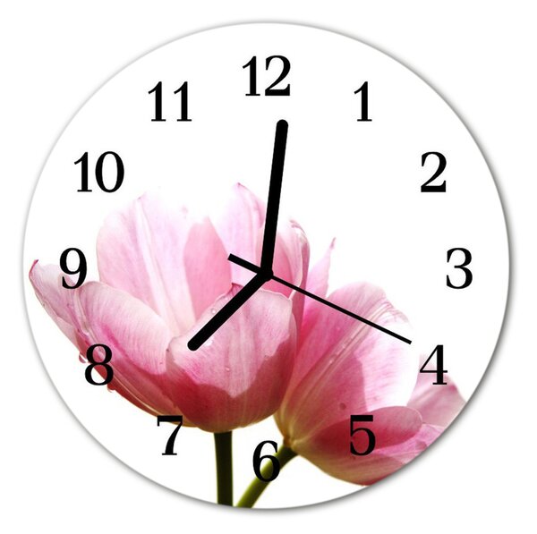 Zegar ścienny okrągły Tulipany