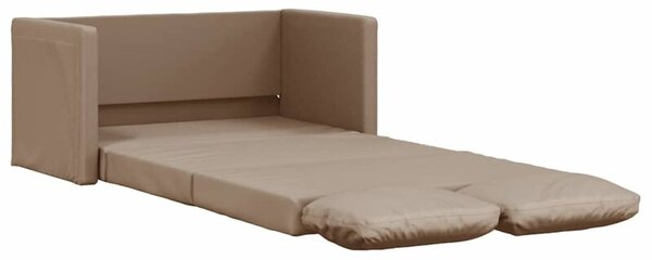 Sofa podÅogowa 2-w-1, cappuccino, 112x174x55 cm, sztuczna skÃ³ra