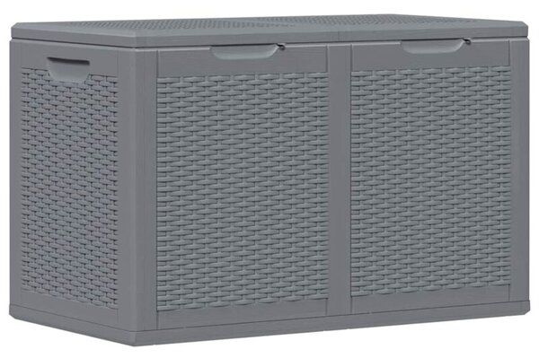 Skrzynia ogrodowa, szara, rattan pp, 180 l