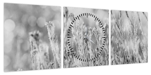 Obraz - Mroźna zima (z zegarem) (90x30 cm)