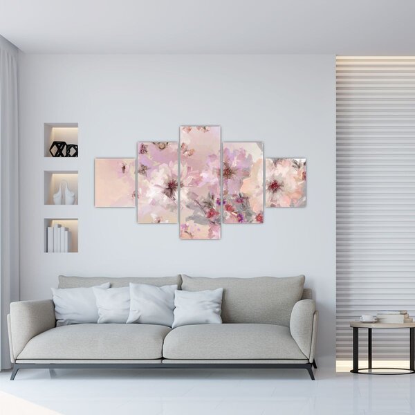 Obraz - Kolaż artystyczny z motylami (125x70 cm)