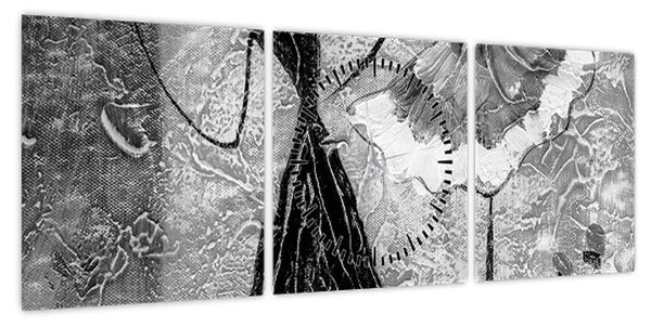 Obraz - Malarstwo afrykańskie (z zegarem) (90x30 cm)