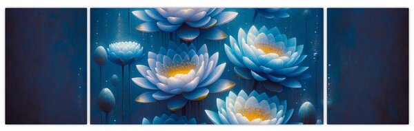 Obraz - Lilie wodne pod powierzchnią (170x50 cm)