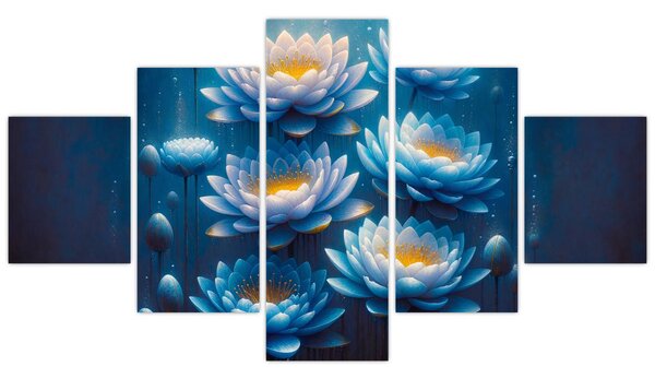 Obraz - Lilie wodne pod powierzchnią (125x70 cm)