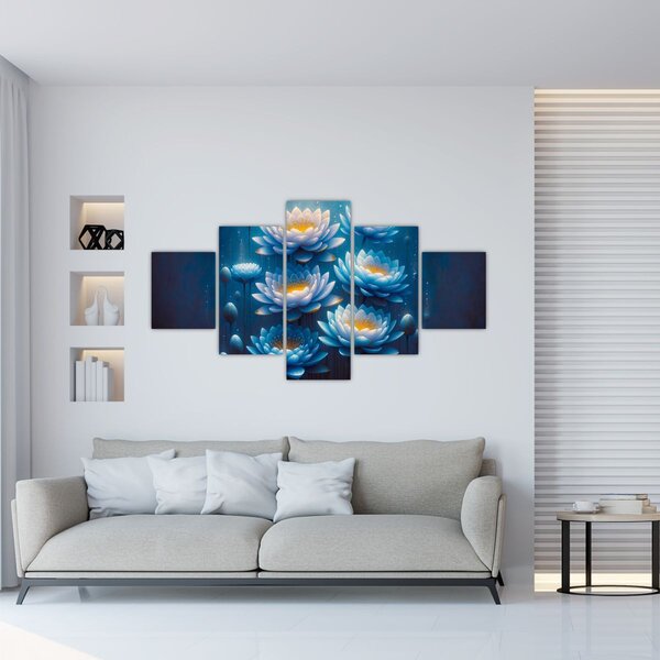 Obraz - Lilie wodne pod powierzchnią (125x70 cm)