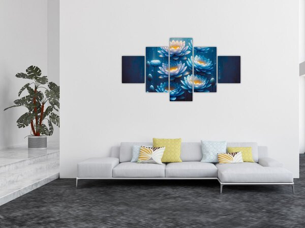 Obraz - Lilie wodne pod powierzchnią (125x70 cm)