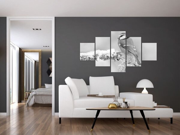 Obraz - Ptak na gałęzi (125x70 cm)
