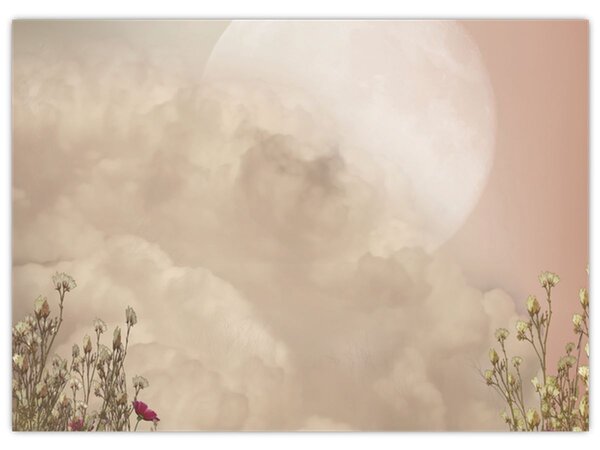 Obraz - Różowa pełnia księżyca (70x50 cm)