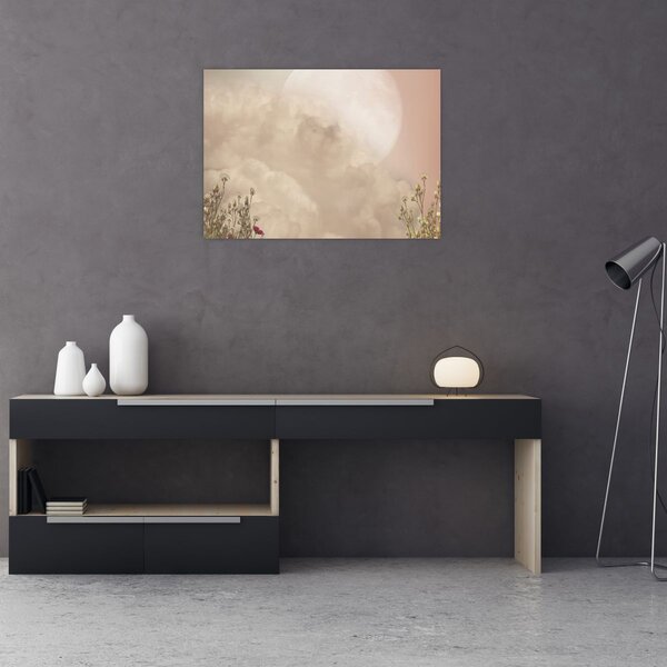 Obraz - Różowa pełnia księżyca (70x50 cm)