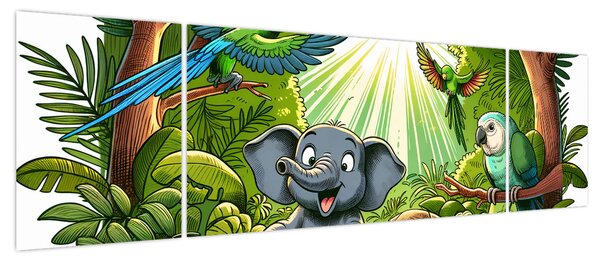 Obraz - Wesołe zwierzątka (170x50 cm)