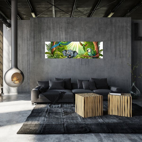 Obraz - Wesołe zwierzątka (170x50 cm)
