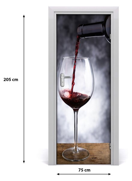 Naklejka na drzwi samoprzylepna Czerwone wino