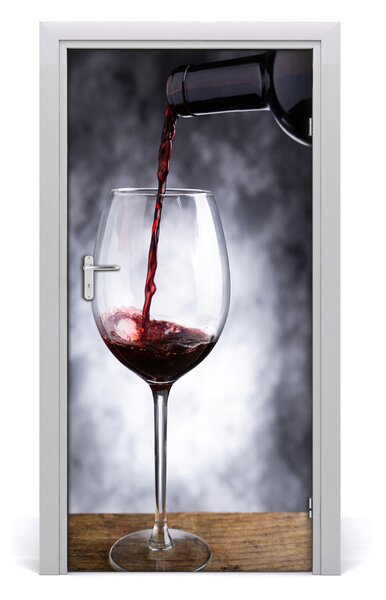 Naklejka na drzwi samoprzylepna Czerwone wino