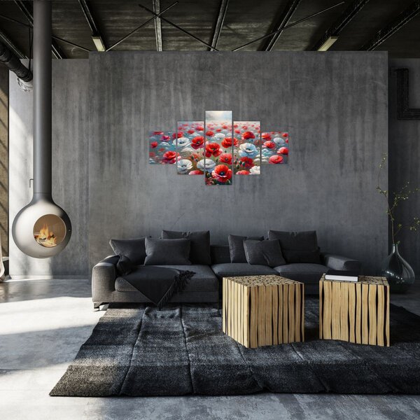 Obraz - Pole maków (125x70 cm)