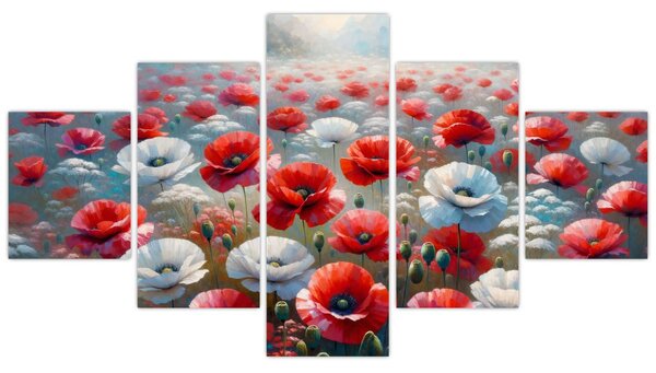 Obraz - Pole maków (125x70 cm)