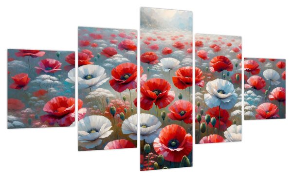 Obraz - Pole maków (125x70 cm)