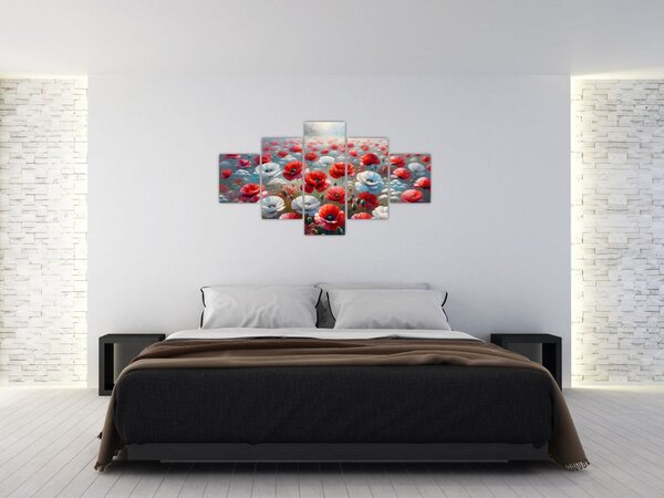 Obraz - Pole maków (125x70 cm)