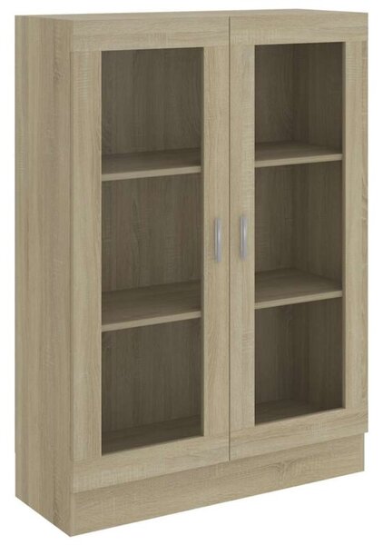 Witryna, dąb sonoma, 82,5x30,5x115 cm, materiał drewnopochodny