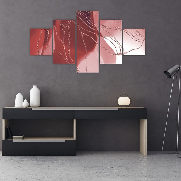 Obraz - Czerwony abstrakcyjny kwiat N⁰1 (125x70 cm)