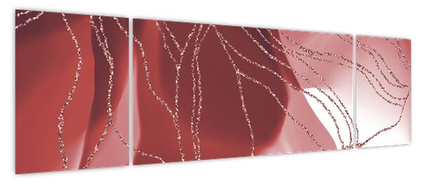 Obraz - Czerwony abstrakcyjny kwiat N⁰1 (170x50 cm)