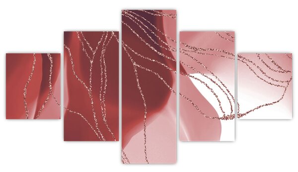 Obraz - Czerwony abstrakcyjny kwiat N⁰1 (125x70 cm)