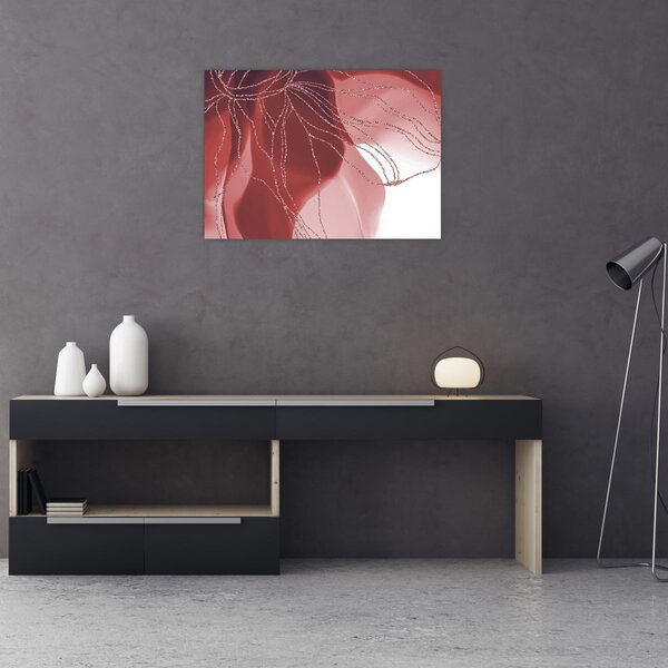 Obraz - Czerwony abstrakcyjny kwiat N⁰1 (70x50 cm)