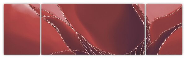 Obraz - Czerwony abstrakcyjny kwiat N⁰2 (170x50 cm)