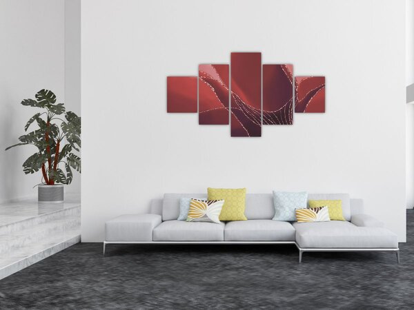 Obraz - Czerwony abstrakcyjny kwiat N⁰2 (125x70 cm)