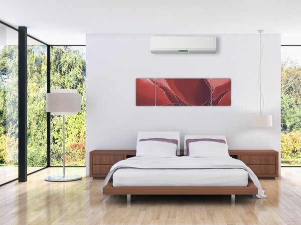 Obraz - Czerwony abstrakcyjny kwiat N⁰2 (170x50 cm)