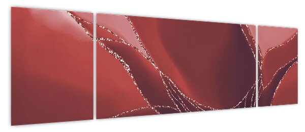 Obraz - Czerwony abstrakcyjny kwiat N⁰2 (170x50 cm)
