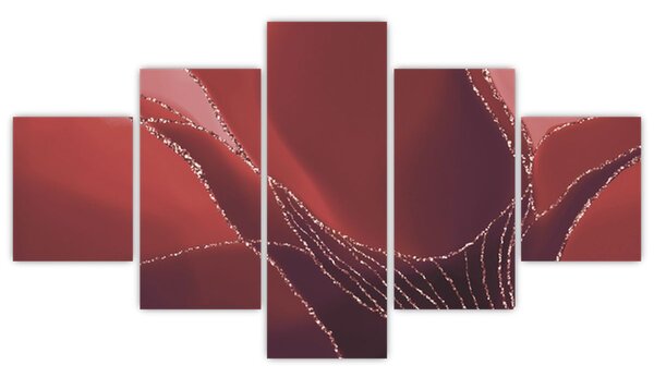 Obraz - Czerwony abstrakcyjny kwiat N⁰2 (125x70 cm)