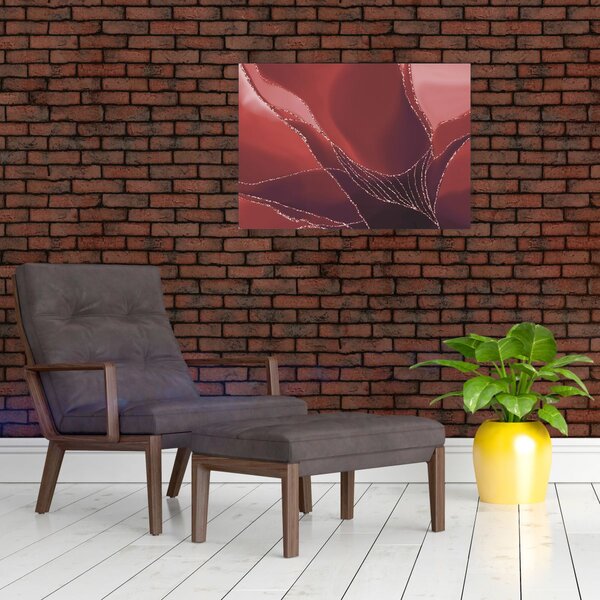 Obraz - Czerwony abstrakcyjny kwiat N⁰2 (70x50 cm)