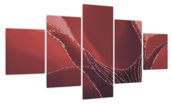 Obraz - Czerwony abstrakcyjny kwiat N⁰2 (125x70 cm)