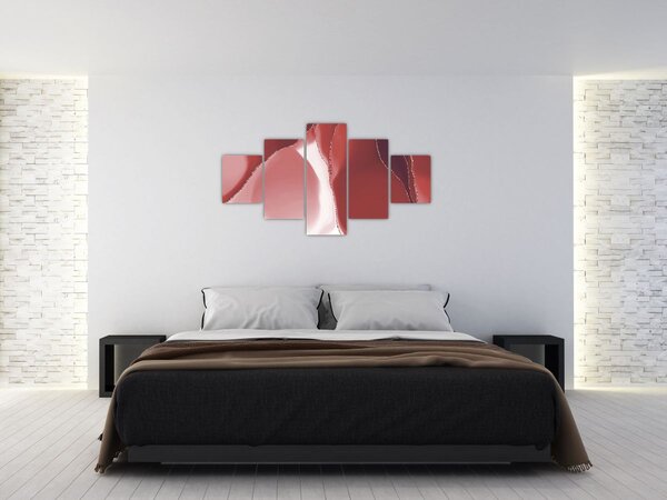 Obraz - Czerwony abstrakcyjny kwiat N⁰3 (125x70 cm)