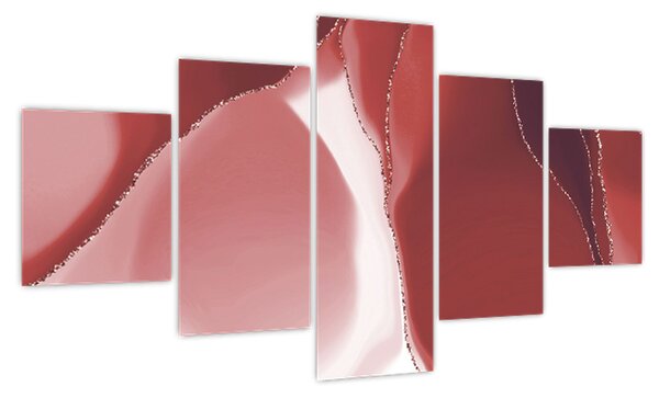 Obraz - Czerwony abstrakcyjny kwiat N⁰3 (125x70 cm)