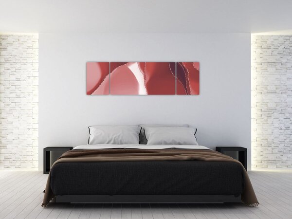 Obraz - Czerwony abstrakcyjny kwiat N⁰3 (170x50 cm)