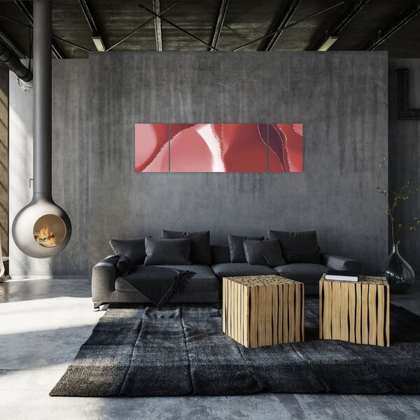 Obraz - Czerwony abstrakcyjny kwiat N⁰3 (170x50 cm)