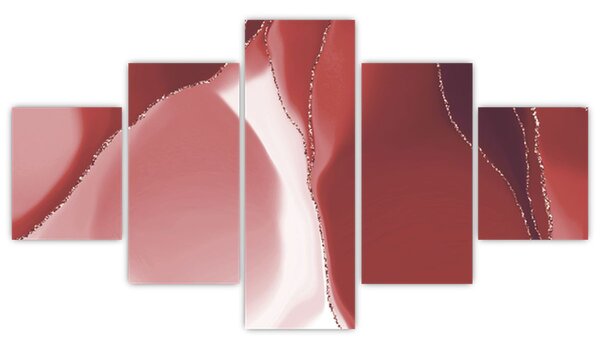 Obraz - Czerwony abstrakcyjny kwiat N⁰3 (125x70 cm)