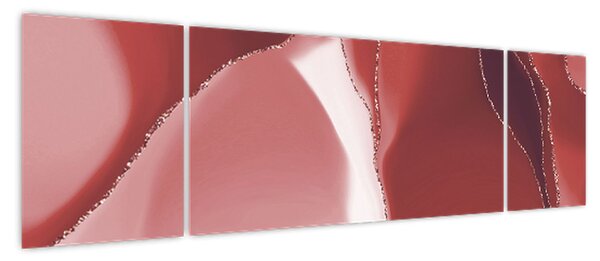 Obraz - Czerwony abstrakcyjny kwiat N⁰3 (170x50 cm)