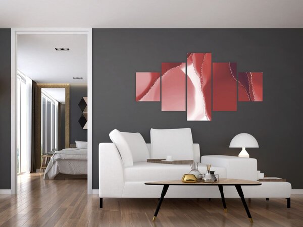 Obraz - Czerwony abstrakcyjny kwiat N⁰3 (125x70 cm)