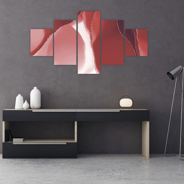 Obraz - Czerwony abstrakcyjny kwiat N⁰3 (125x70 cm)