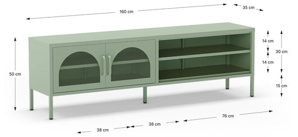 Miętowa szafka pod TV 160x50 cm Diora – Marckeric