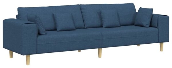 Sofa 4-osobowa z oddychajÄ cÄ tkaninÄ w kolorze niebieskim, nowoczesny design i wygodne wsparcie sprÄÅ¼ynowe